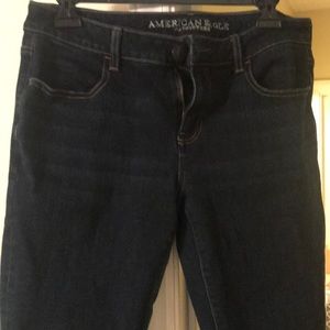 American Eagle dark wash skinny jeans, 10 Long
